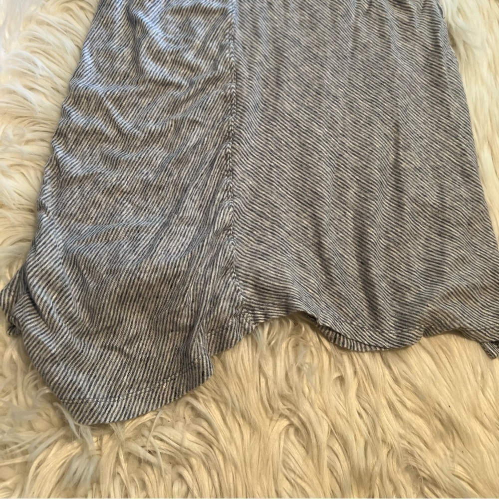 Sigrid Olsen V-Neck Linen Tank Top White Blue Stripes - Picture 9 of 10